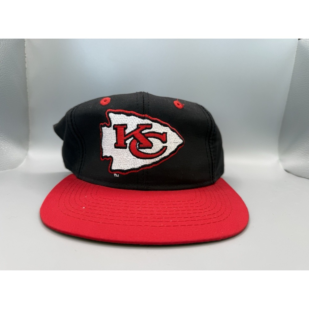 Vintage Kansas City Chiefs Snapback Hat NFL Black Red Green Underbrim Arrowhead